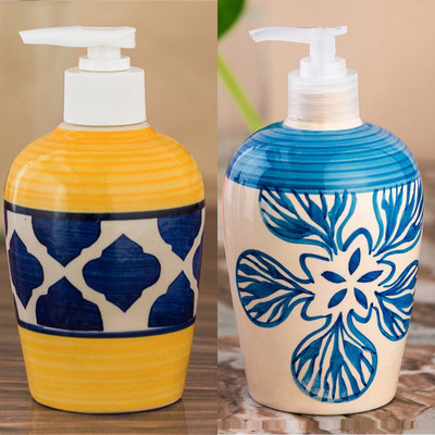 

Sforzi Ceramic soap dispenser combo 700 ml Lotion, Shampoo, Soap Dispenser(Multicolor)