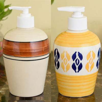 

Sforzi Ceramic soap dispenser combo 700 ml Lotion, Shampoo, Soap Dispenser(Multicolor)