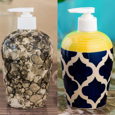 

Sforzi Ceramic soap dispenser combo 450 ml Lotion, Shampoo, Soap Dispenser(Multicolor)