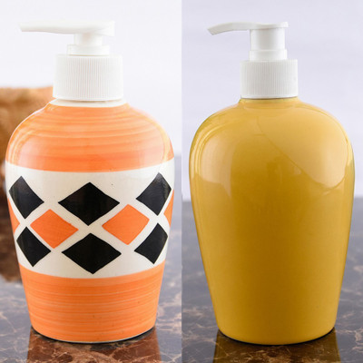 

Sforzi Ceramic soap dispenser combo 700 ml Lotion, Shampoo, Soap Dispenser(Multicolor)