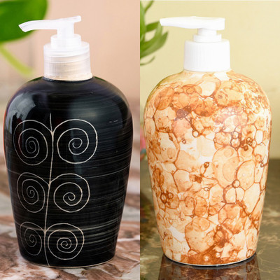 

Sforzi Ceramic soap dispenser combo 450 ml Lotion, Shampoo, Soap Dispenser(Multicolor)
