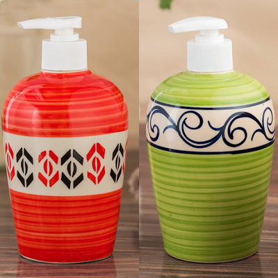 

Sforzi Ceramic soap dispenser combo 450 ml Lotion, Shampoo, Soap Dispenser(Multicolor)