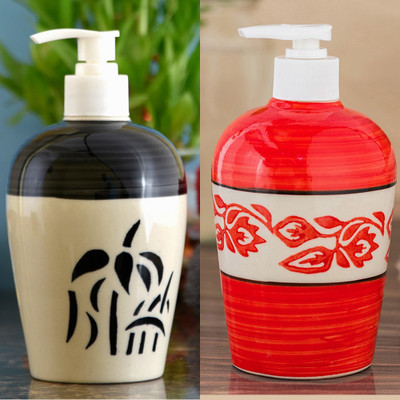 

Sforzi Ceramic soap dispenser combo 450 ml Lotion, Shampoo, Soap Dispenser(Multicolor)