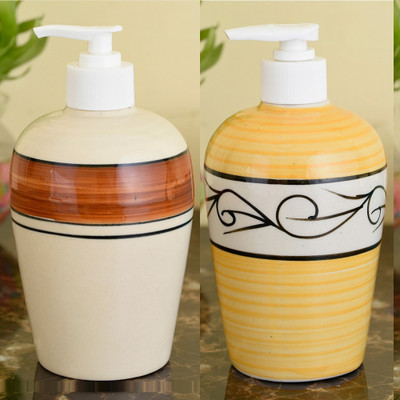 

Sforzi Ceramic soap dispenser combo 450 ml Lotion, Shampoo, Soap Dispenser(Multicolor)