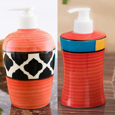 

Sforzi Ceramic soap dispenser combo 700 ml Lotion, Shampoo, Soap Dispenser(Multicolor)