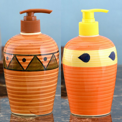 

Sforzi Ceramic soap dispenser combo 450 ml Lotion, Shampoo, Soap Dispenser(Multicolor)