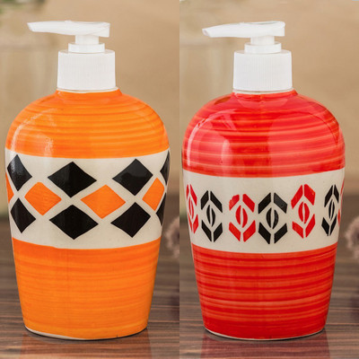 

Sforzi Ceramic soap dispenser combo 450 ml Lotion, Shampoo, Soap Dispenser(Multicolor)