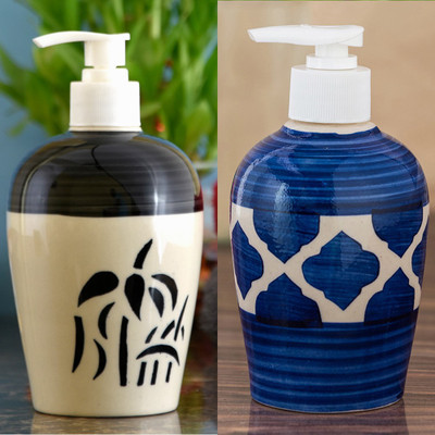 

Sforzi Ceramic soap dispenser combo 700 ml Lotion, Shampoo, Soap Dispenser(Multicolor)