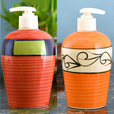 

Sforzi Ceramic soap dispenser combo 450 ml Lotion, Shampoo, Soap Dispenser(Multicolor)