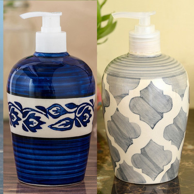 

Sforzi Ceramic soap dispenser combo 450 ml Lotion, Shampoo, Soap Dispenser(Multicolor)
