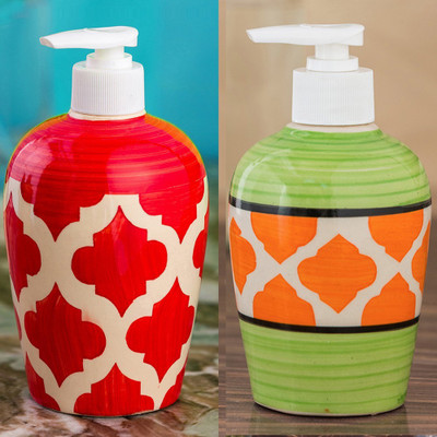 

Sforzi Ceramic soap dispenser combo 700 ml Lotion, Shampoo, Soap Dispenser(Multicolor)