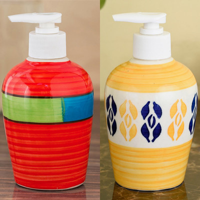 

Sforzi Ceramic soap dispenser combo 250 ml Lotion, Shampoo, Soap Dispenser(Multicolor)