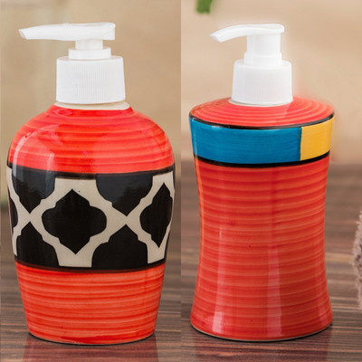 

Sforzi Ceramic soap dispenser combo 250 ml Lotion, Shampoo, Soap Dispenser(Multicolor)