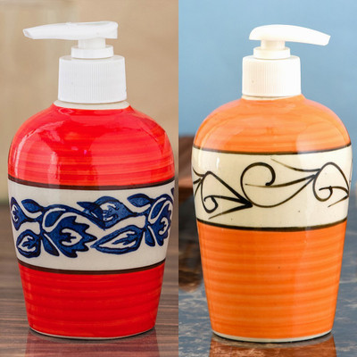 

Sforzi Ceramic soap dispenser combo 700 ml Lotion, Shampoo, Soap Dispenser(Multicolor)