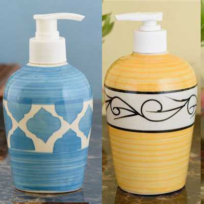 

Sforzi Ceramic soap dispenser combo 700 ml Lotion, Shampoo, Soap Dispenser(Multicolor)