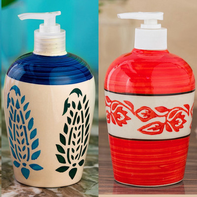 

Sforzi Ceramic soap dispenser combo 450 ml Lotion, Shampoo, Soap Dispenser(Multicolor)