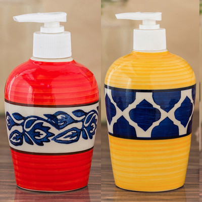 

Sforzi Ceramic soap dispenser combo 700 ml Lotion, Shampoo, Soap Dispenser(Multicolor)