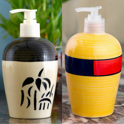

Sforzi Ceramic soap dispenser combo 450 ml Lotion, Shampoo, Soap Dispenser(Multicolor)