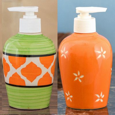 

Sforzi Ceramic soap dispenser combo 250 ml Lotion, Shampoo, Soap Dispenser(Multicolor)