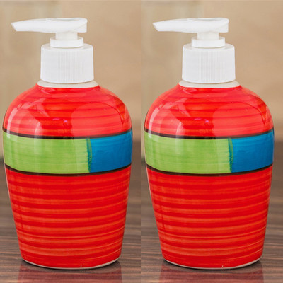 

Sforzi Ceramic soap dispenser combo 250 ml Lotion, Shampoo, Soap Dispenser(Multicolor)