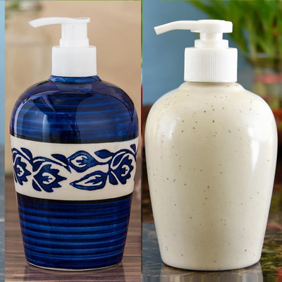 

Sforzi Ceramic soap dispenser combo 700 ml Lotion, Shampoo, Soap Dispenser(Multicolor)
