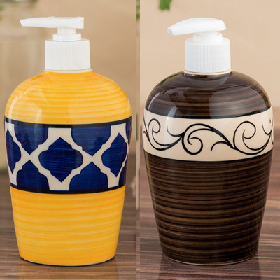 

Sforzi Ceramic soap dispenser combo 450 ml Lotion, Shampoo, Soap Dispenser(Multicolor)