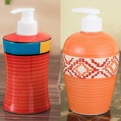 

Sforzi Ceramic soap dispenser combo 700 ml Lotion, Shampoo, Soap Dispenser(Multicolor)