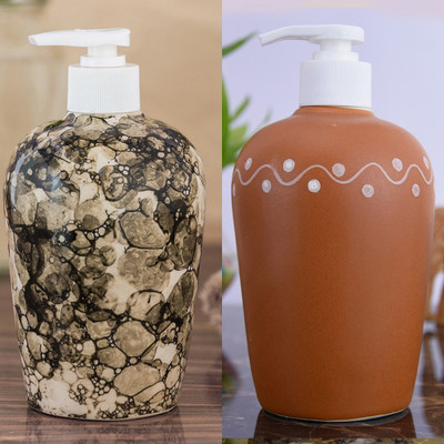 

Sforzi Ceramic soap dispenser combo 450 ml Lotion, Shampoo, Soap Dispenser(Multicolor)