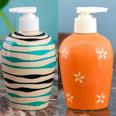 

Sforzi Ceramic soap dispenser combo 700 ml Lotion, Shampoo, Soap Dispenser(Multicolor)