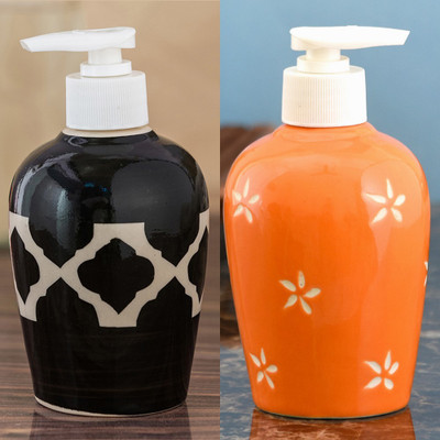

Sforzi Ceramic soap dispenser combo 250 ml Lotion, Shampoo, Soap Dispenser(Multicolor)