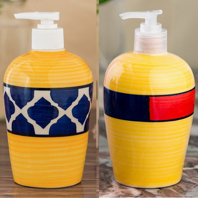 

Sforzi Ceramic soap dispenser combo 450 ml Lotion, Shampoo, Soap Dispenser(Multicolor)