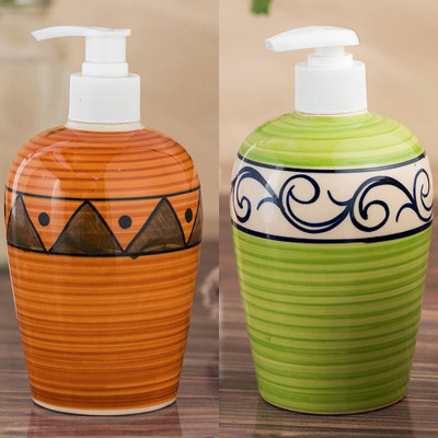 

Sforzi Ceramic soap dispenser combo 700 ml Lotion, Shampoo, Soap Dispenser(Multicolor)