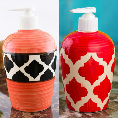 

Sforzi Ceramic soap dispenser combo 450 ml Lotion, Shampoo, Soap Dispenser(Multicolor)