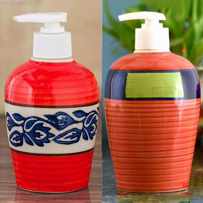 

Sforzi Ceramic soap dispenser combo 700 ml Lotion, Shampoo, Soap Dispenser(Multicolor)