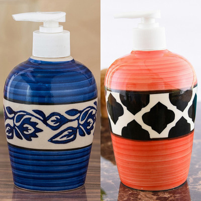 

Sforzi Ceramic soap dispenser combo 700 ml Lotion, Shampoo, Soap Dispenser(Multicolor)