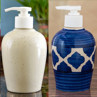 

Sforzi Ceramic soap dispenser combo 250 ml Lotion, Shampoo, Soap Dispenser(Multicolor)