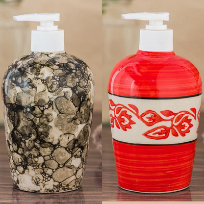 

Sforzi Ceramic soap dispenser combo 450 ml Lotion, Shampoo, Soap Dispenser(Multicolor)