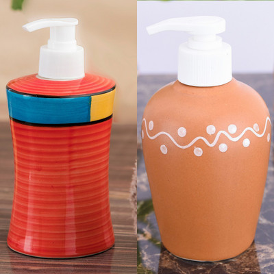 

Sforzi Ceramic soap dispenser combo 250 ml Lotion, Shampoo, Soap Dispenser(Multicolor)