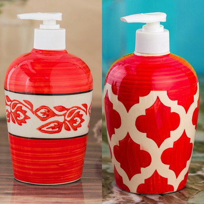 

Sforzi Ceramic soap dispenser combo 700 ml Lotion, Shampoo, Soap Dispenser(Multicolor)