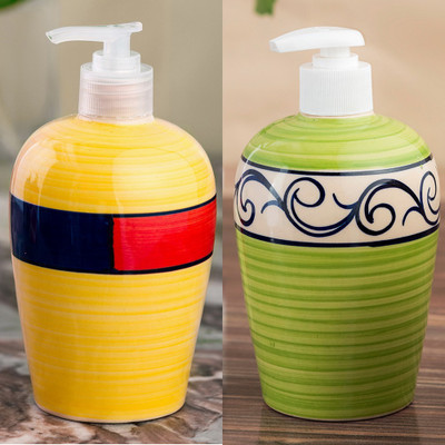 

Sforzi Ceramic soap dispenser combo 450 ml Lotion, Shampoo, Soap Dispenser(Multicolor)