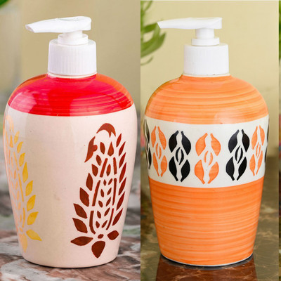 

Sforzi Ceramic soap dispenser combo 450 ml Lotion, Shampoo, Soap Dispenser(Multicolor)
