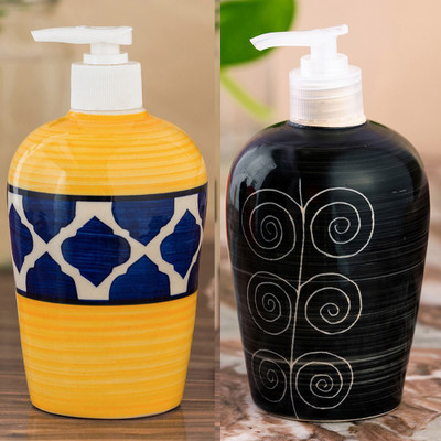 

Sforzi Ceramic soap dispenser combo 450 ml Lotion, Shampoo, Soap Dispenser(Multicolor)
