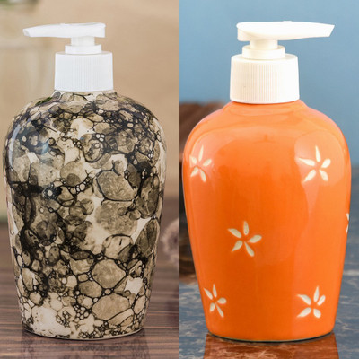 

Sforzi Ceramic soap dispenser combo 700 ml Lotion, Shampoo, Soap Dispenser(Multicolor)