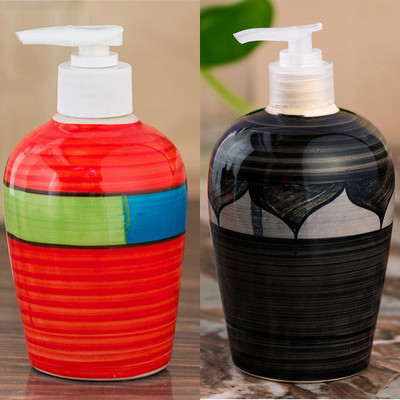 

Sforzi Ceramic soap dispenser combo 700 ml Lotion, Shampoo, Soap Dispenser(Multicolor)