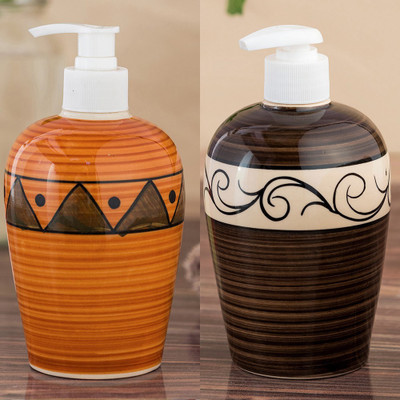 

Sforzi Ceramic soap dispenser combo 700 ml Lotion, Shampoo, Soap Dispenser(Multicolor)
