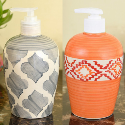 

Sforzi Ceramic soap dispenser combo 450 ml Lotion, Shampoo, Soap Dispenser(Multicolor)