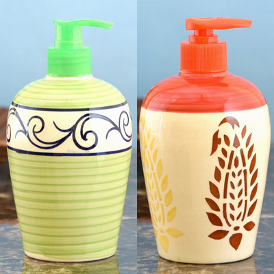 

Sforzi Ceramic soap dispenser combo 450 ml Lotion, Shampoo, Soap Dispenser(Multicolor)