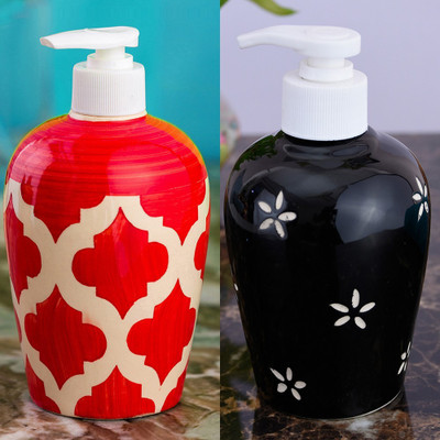 

Sforzi Ceramic soap dispenser combo 700 ml Lotion, Shampoo, Soap Dispenser(Multicolor)