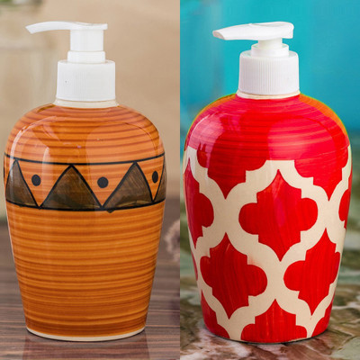 

Sforzi Ceramic soap dispenser combo 450 ml Lotion, Shampoo, Soap Dispenser(Multicolor)