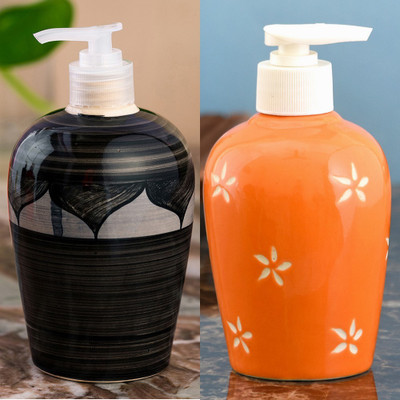 

Sforzi Ceramic soap dispenser combo 700 ml Lotion, Shampoo, Soap Dispenser(Multicolor)